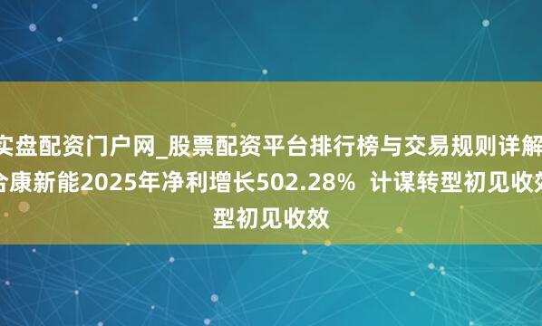 实盘配资门户网_股票配资平台排行榜与交易规则详解 合康新能2025年净利增长502.28%  计谋转型初见收效